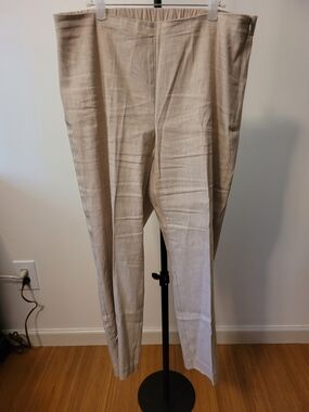 J.Jill Linen Stretch Tapered Ankle Pants w/ Button Detail
